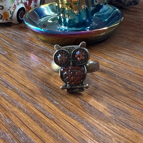 Rustic Owl Rhinestone Ring ✨ - Picture 3 of 7